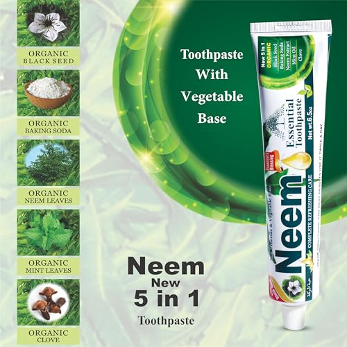 NEEM Essential Toothpaste - 6.53 oz Pack of 1 | New 5 in 1 | - Product Imagery