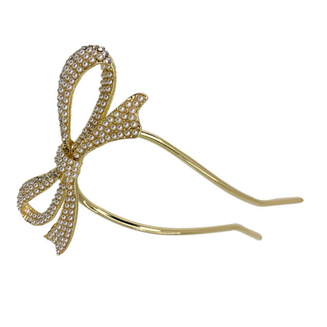 Happyyami Delicate Pearl Bridal Hairpin with Bow Design Elegant Wedding Hair Accessory for Women Construction for Special Occasions and Cultural Celebrations