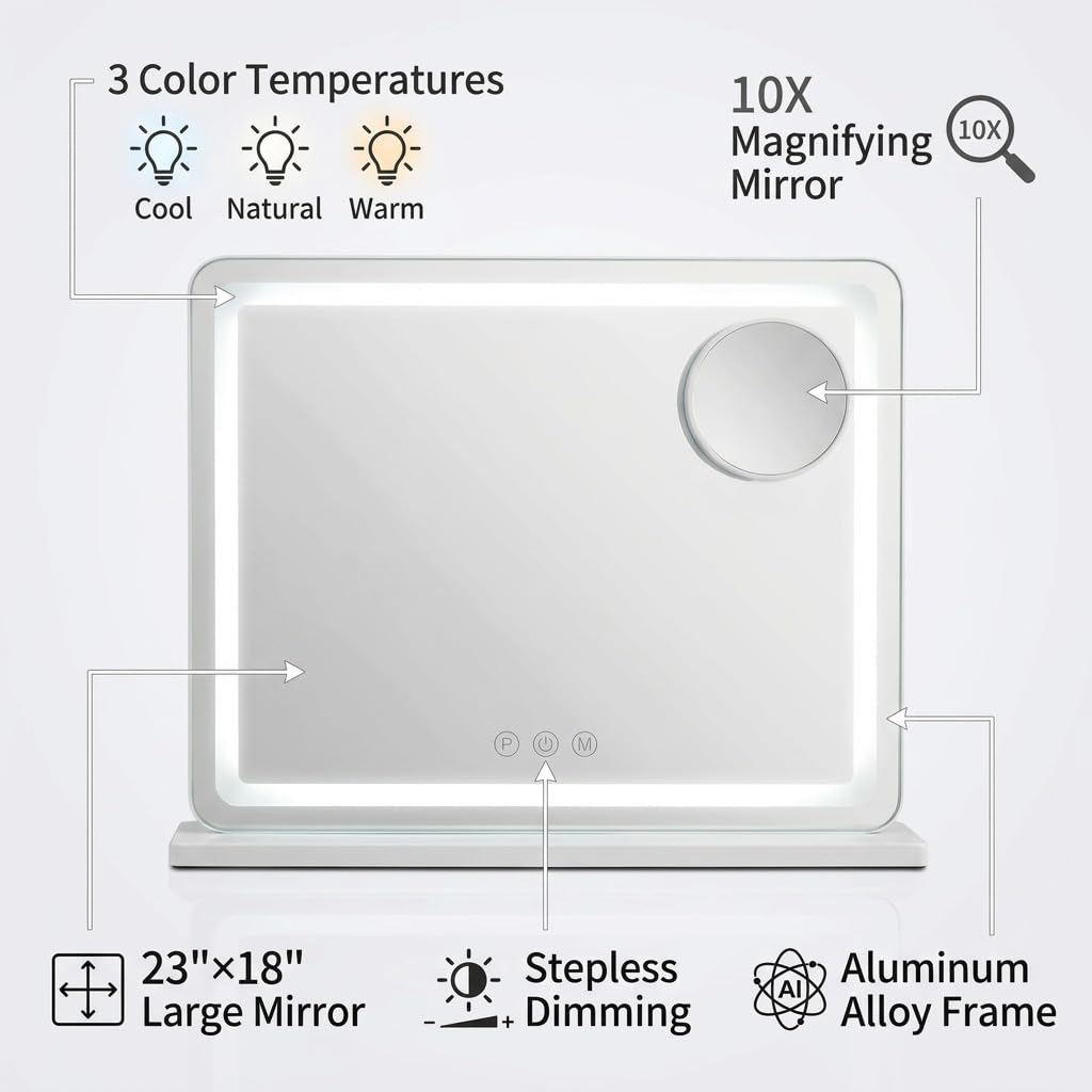 18 x 23 vanity mirror with light lighted makeup mirror - orelease Official Imagery - 6