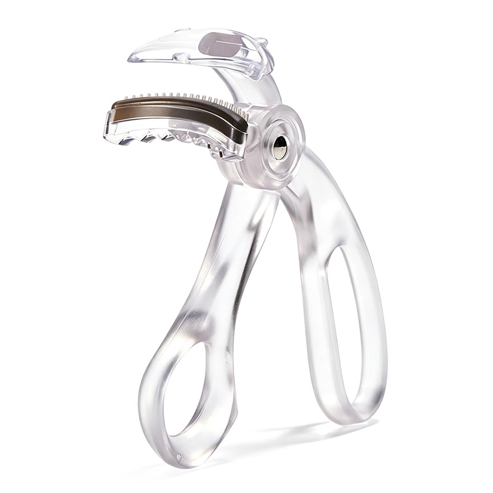 Wide-Angle Frameless Eyelash Curler with Comb, Clear - Product Imagery