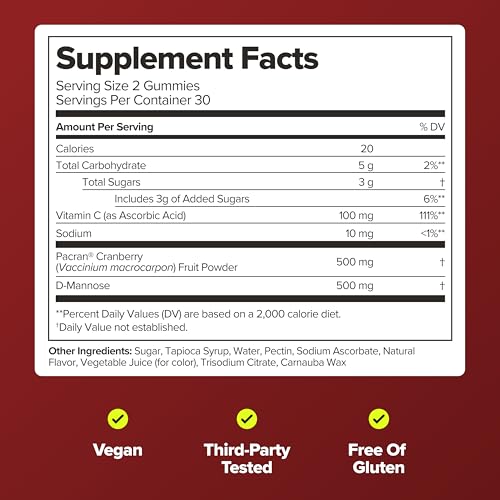 URO Urinary Tract Gummies with Pacran Cranberry – 30-Day Supply - Product Imagery