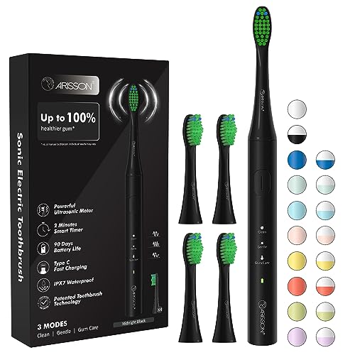 ARISSON Sonic Electric Toothbrush for Adults & Kids, 1.5H Fast - Product Imagery