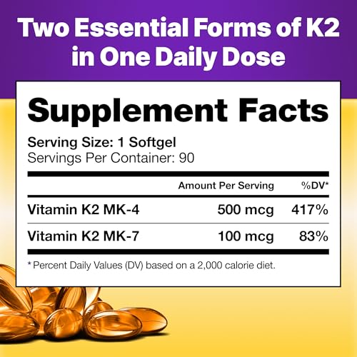 InnovixLabs Full Spectrum Vitamin K2 MK7 + MK4, 600 mcg (90 - Product Imagery