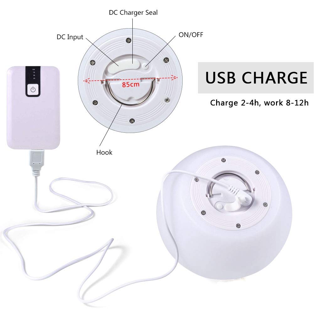 Zopsc Rechargeable LED Ball Light, Decorative Remote Control Lamp with 16 Colors, Christmas Party Lights, 12 Inch Glowin
