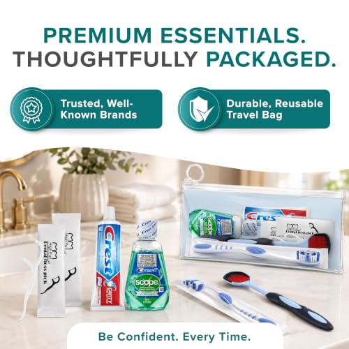Travel Oral Care Kit with Premium Name Brand Toothbrush, - Product Imagery