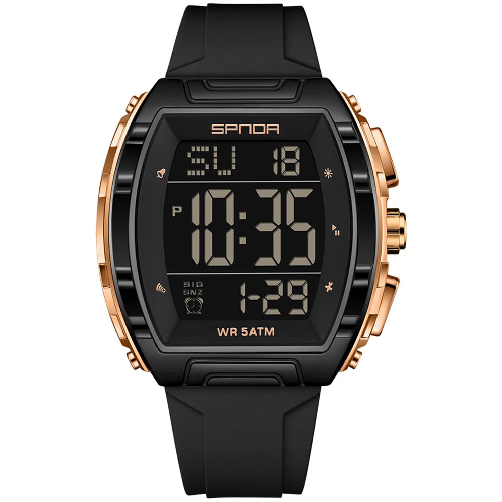 PASOY Men's Tactical Digital Sport Watch Silicone Strap – packaging and label