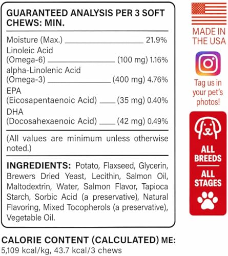 Omega 3 for Dogs & Cats - Fish Oil, Skin&Coat Health, - Product Imagery