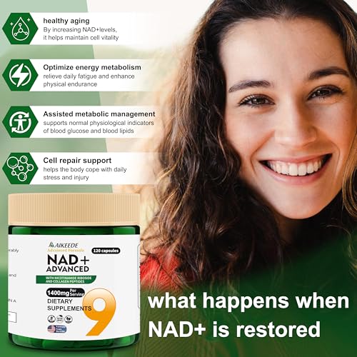 NAD Supplements,Liposomal NAD+ with Resveratrol,1400mg Per - Product Imagery