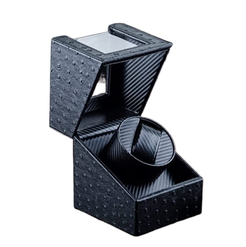 KYUSAR Watch Box Watch Holder Mechanical Watch Leather Storage Box with Rotary Table Shaker, Rechargeable Jewelry Storag