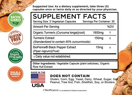 FarmHaven Turmeric Curcumin with BioPerine Black Pepper & 95% - Product Imagery