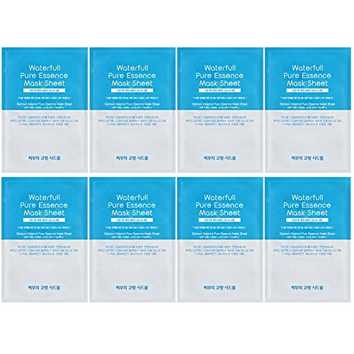 Waterfull Pure Essence Mask Sheet 0.8 oz X 8 Moisture Facial Pack - Product Imagery