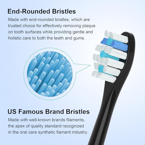 Replacement Toothbrush Heads 10 Pack Compatible with AquaSonic - Product Imagery