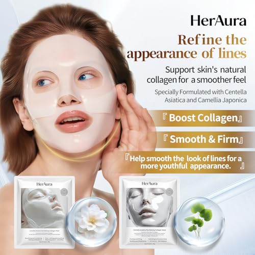Collagen Face Mask Skin Care 5-Pack Camellia Sinensis and - Product Imagery