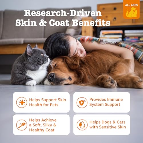 Zesty Paws Fish Oil for Dogs & Cats - Omega 3 for Dogs, 32 oz - Product Imagery