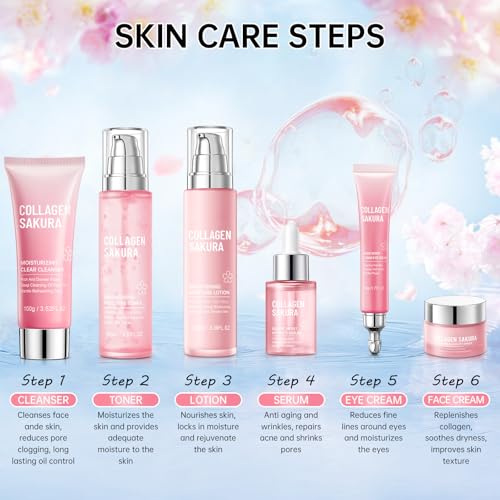 Sakura Skin Care Set, Cherry Blossom Skincare Set for Teen - Product Imagery