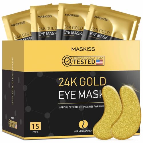 Maskiss 24K Gold Under Eye Patches (15 Pairs), Eye Mask, - Product Imagery