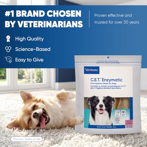 Virbac C.E.T. Enzymatic Oral Hygiene Chews for Dogs, Tartar - Product Imagery