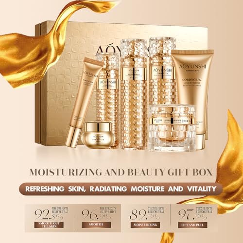 Luxurious Hydrating Skincare Gift Set with Cordyceps Extract - - Product Imagery