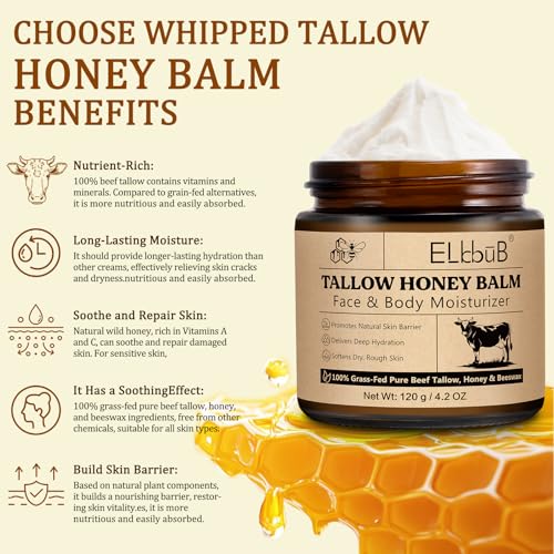 ELBBUB Whipped Tallow Cream for Face & Body - 100% Grass-Fed - Product Imagery