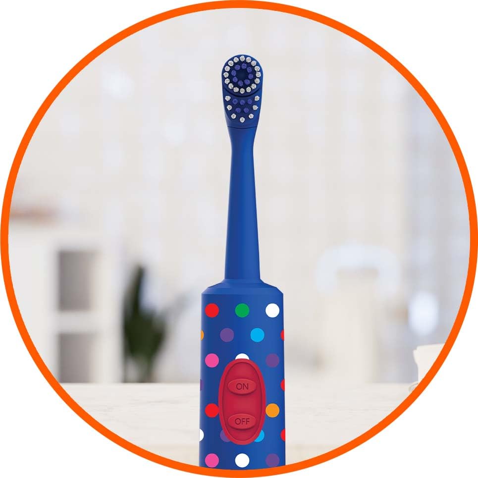 Amazon Basics Kids Electric Toothbrush, Battery Powered, Soft - Product Imagery