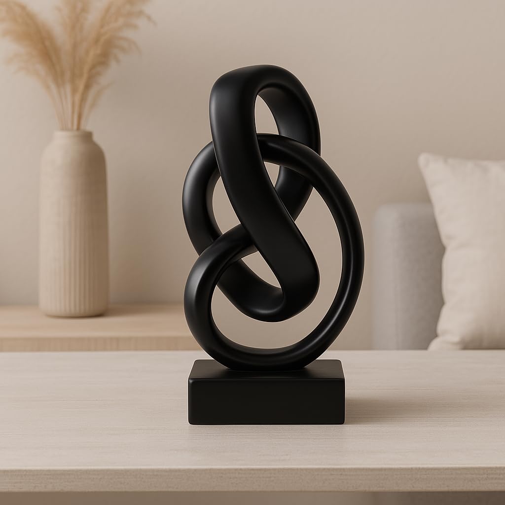 WUBIANJIE Modern Abstract Knot Sculpture, Artistic Mobius Inspired Resin Decor, Elegant Home and Office Decor, Perfect f