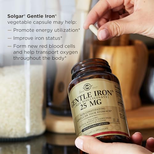Solgar Gentle Iron, 180 Vegetable Capsules, Red Blood Cell - Product Imagery