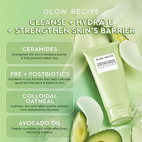 Glow Recipe Avocado Ceramide Facial Cleanser, Korean Double - Product Imagery