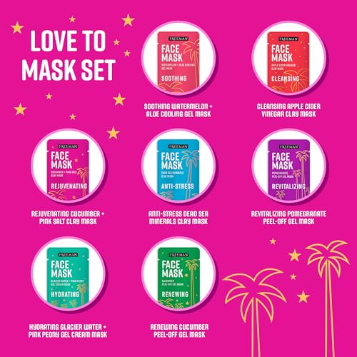 Freeman 14 Piece Love To Mask Variety Pack, Face Masks - Product Imagery