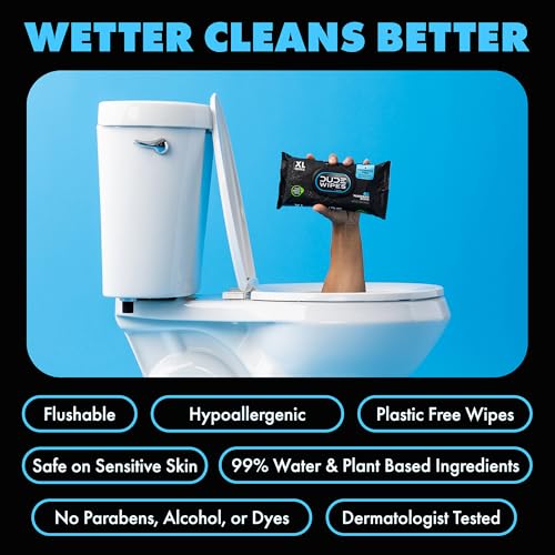 DUDE Wipes Unscented Adult Flushable Wet Wipes, Sensitive Skin, - Product Imagery