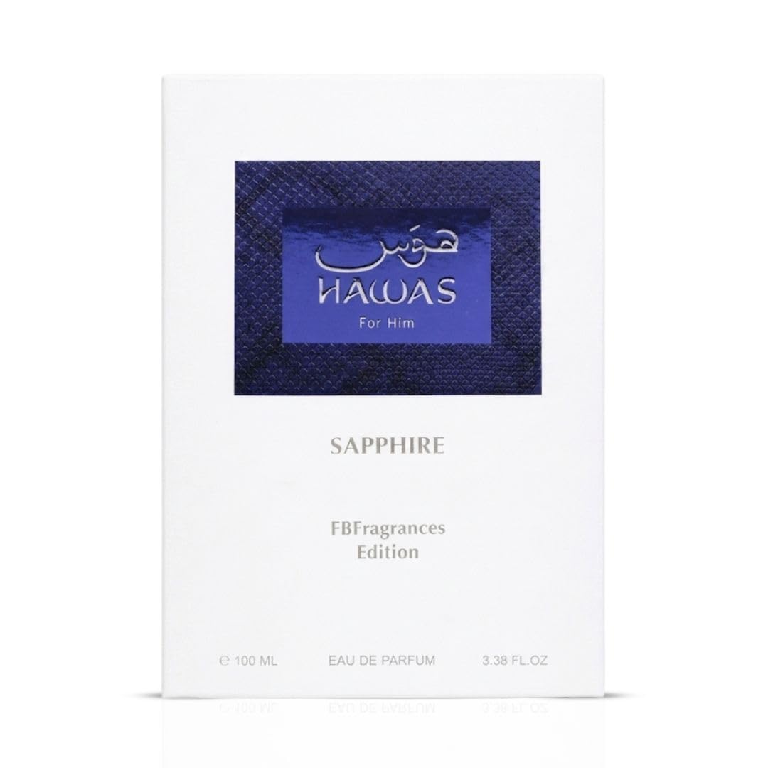 RASASI Hawas Sapphire EDP spray 100ml, a personal fragrance with a sleek bottle design, ideal for everyday wear.