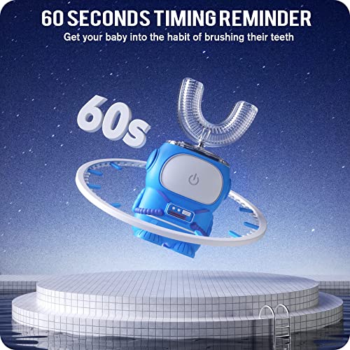 RexCodar Ultrasonic Kids U Shaped Electric Toothbrush,4 Brush - Product Imagery