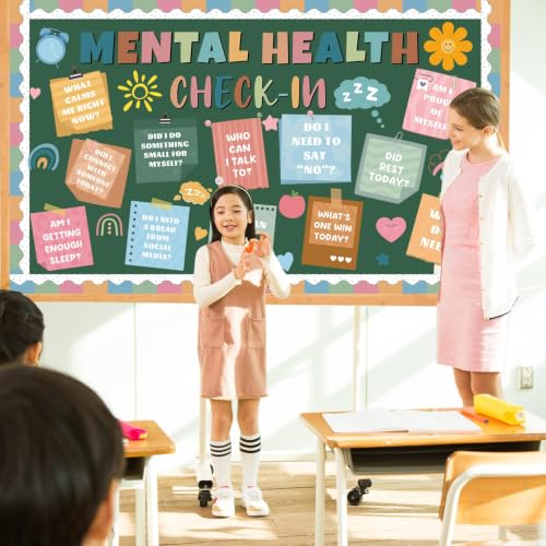 Mental Health Bulletin Board Set Boho Classroom Decoration - Product Imagery