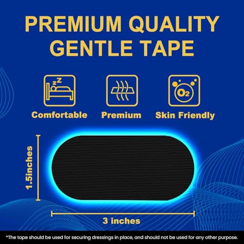 Black Mouth Tape for Sleeping (90 Pack) - Hypoallergenic Cotton - Product Imagery