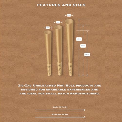 Zig-Zag Pre Rolled Cones Unbleached King Size 109mm 24 Pack - Product Imagery