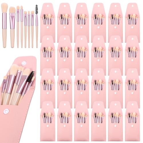 kenaeooe 24 Sets Makeup Brushes Bulk Mini Makeup Brush Set Travel Size Synthetic Fiber Face Foundation Brush Kit with Pu