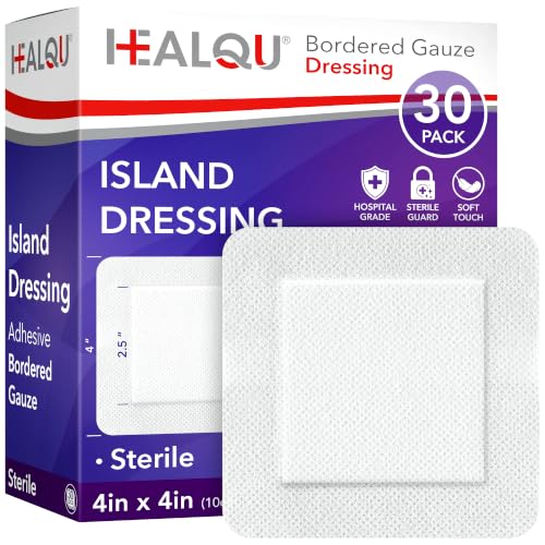 HEALQU Island Dressing - 4"x4", 30 Count - Bordered Gauze - Product Imagery