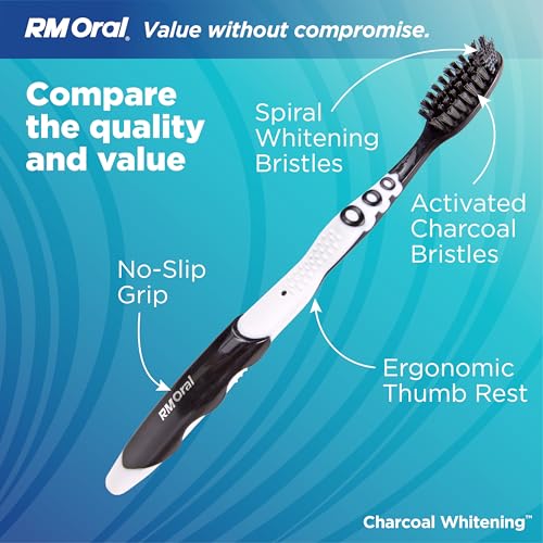 RM Oral Charcoal Whitening Soft Toothbrush - 2 Count - Product Imagery