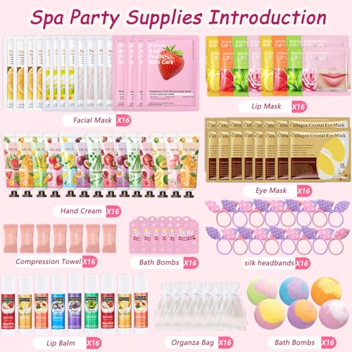 160 PCS Spa Party Supplies for Girls Women, Include Facial Mask, - Product Imagery