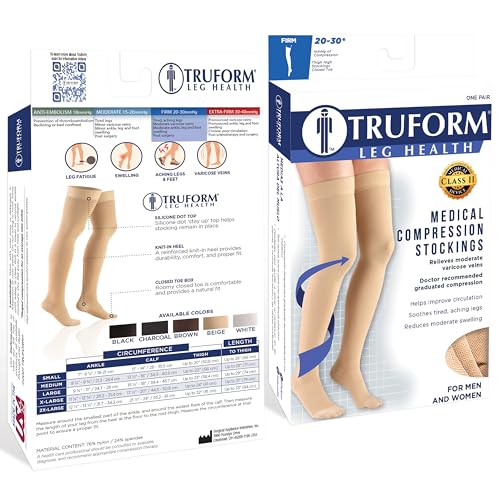 Truform 20-30 mmHg Compression Stockings for Men and Women, Knee - Product Imagery