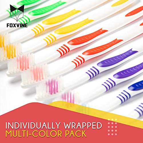 EcoFox Bulk Toothbrushes 25 Pack | Individually Wrapped Travel - Product Imagery