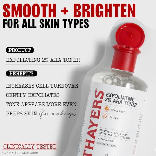 Thayers 2% AHA Exfoliating and Brightening Toner with Glycolic - Product Imagery