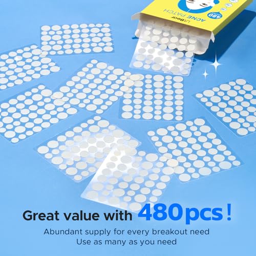 LitBear Pimple Patch Bulk, 480 Patches 3 Size Acne Patches for - Product Imagery