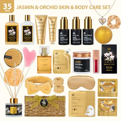 35 Pcs Gifts for Women, Orchid Spa Gifts Basket Set, Birthday, - Product Imagery