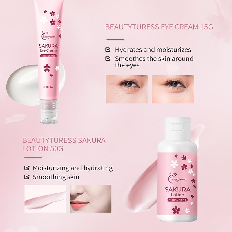 Skin Care Set Cherry Blossom Radiant Hydrating 5 Piece Set Women - Product Imagery