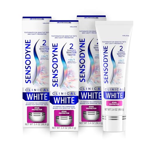 Sensodyne Clinical White Stain Protector Toothpaste, 3.4 oz x 3 - Product Imagery
