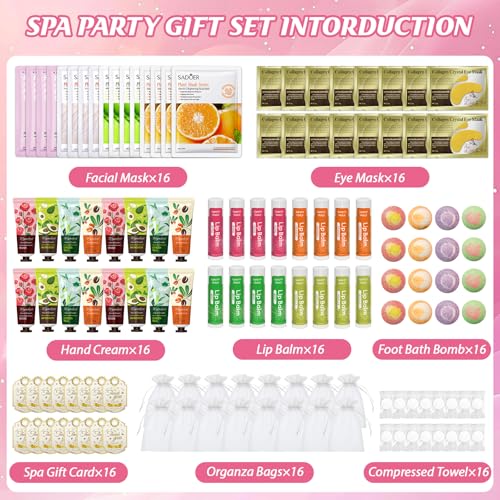 128 PCS Spa Party Supplies for Women, Spa Kit Include Lip - Product Imagery