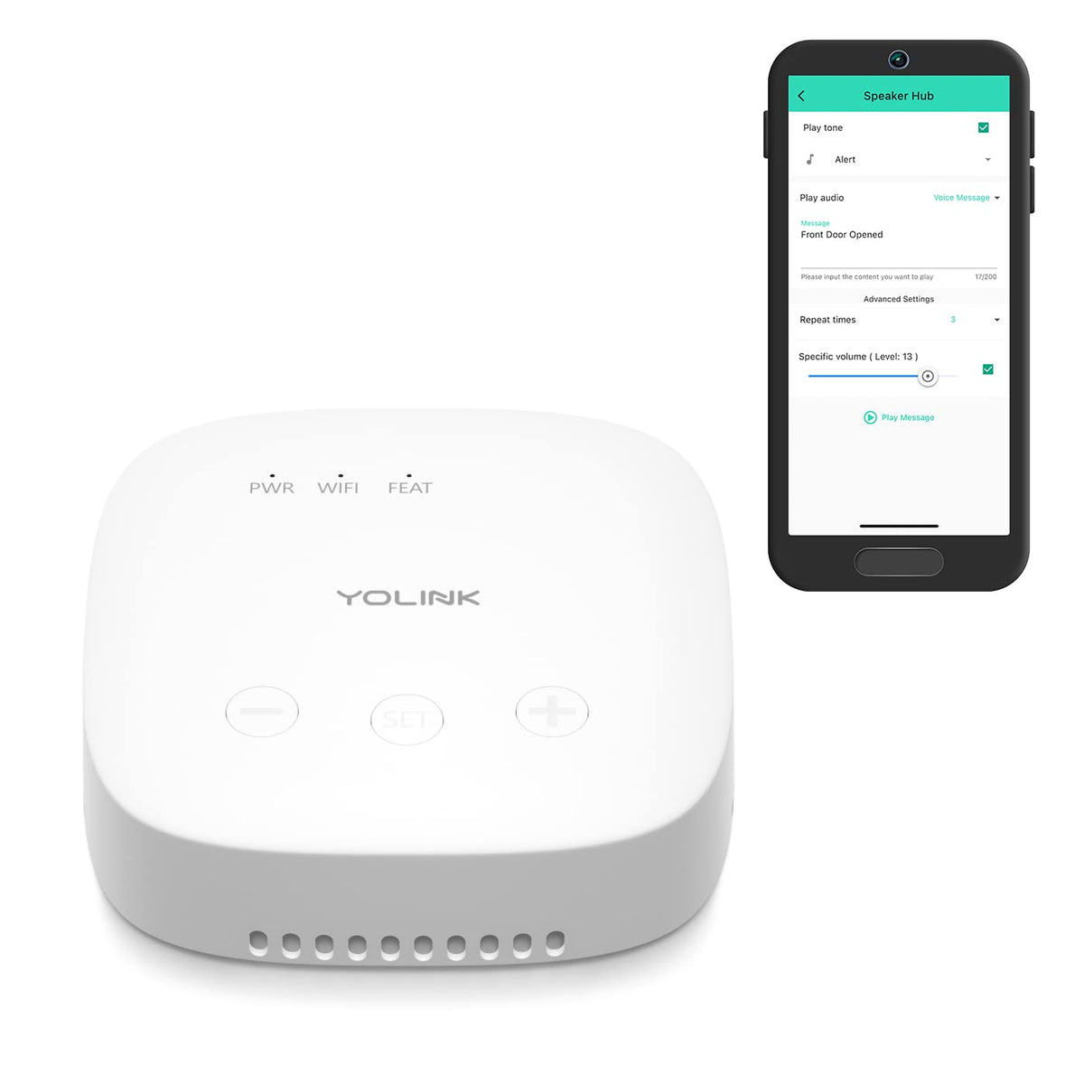 YoLink SpeakerHub Smart Home Hub with Voice Alerts, YS1604
