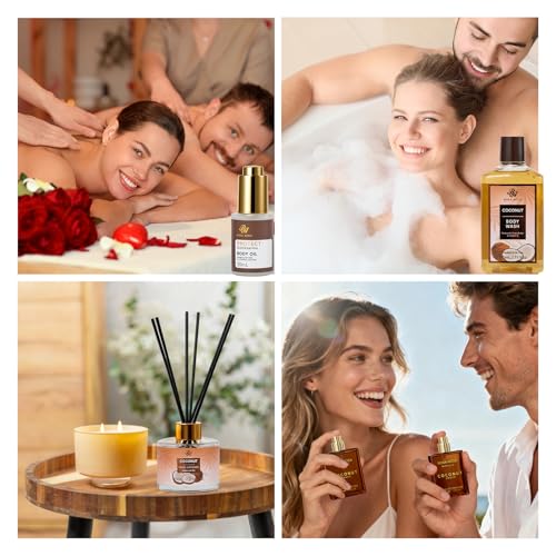 35 Pcs Coconut Vanilla Spa Gift Basket for Women & Men, Face - Product Imagery