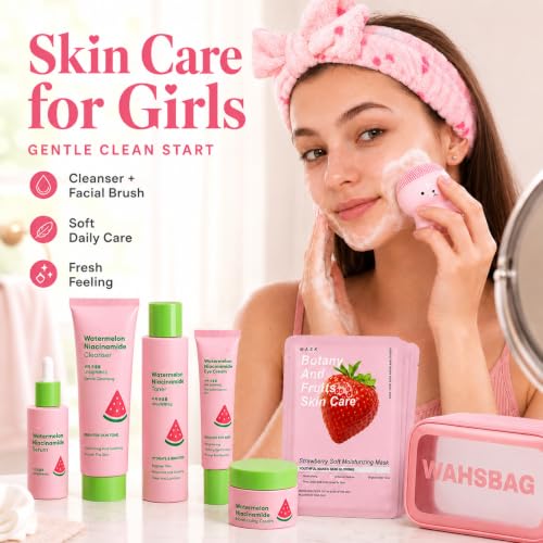 Watermelon Skin Care Set for Teen Girls Women,Facial Care Gift - Product Imagery