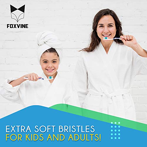 EcoFox Bulk Toothbrushes 25 Pack | Individually Wrapped Travel - Product Imagery